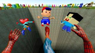 HUGE HOLE! SPARTAN KICKING All 3D SANIC CLONES MEMES in Garry's Mod!