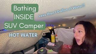 Car Camping: Easy Bathing Method #carcamping #suvcamping