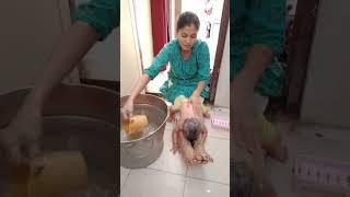 3 month baby bath routine Shrija# short video#