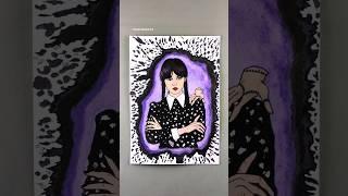 Wednesday addams anime drawing | Spill art #shorts