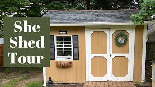 She Shed Tour | 10’ x 12’ Shed Remodel | Welcome to my Creative Space!