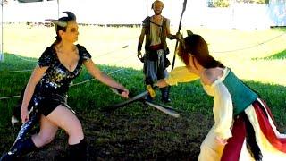 Cosplay Damsel Fight MEDIEVAL STYLE @ Michigan Ren Festival 2024 by Cosplayer Nation