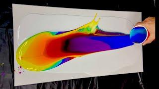 Acrylic Pouring Fluid Art With A Splash On Canvas Technique