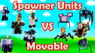 Battle Spawner Units VS Movable Roblox Toilet Tower Defense