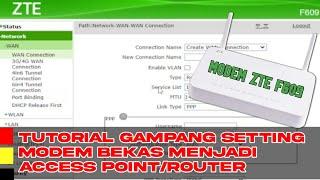 CARA MUDAH SETTING MODEM ZTE MENJADI ACCESS POINT/ROUTER‼️