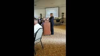 Jamie McWilliams speaks at the 2019 West Orange High School Baseball Banquet