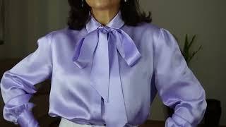 Light Blue Satin Blouse