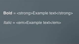 15. HTML Text Formatting Bold & Italic Strong Tags