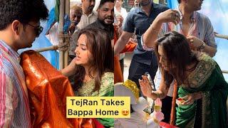 TejRan comes to take Ganpati Bappa home #tejaswiprakash #karankundra