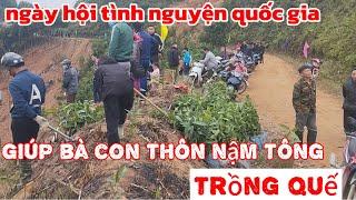 Bà con thôn nậm tông cùng đoàn tình nguyện trồng cây quế phát triển kinh tế