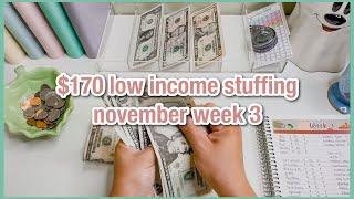 $170 cash envelope & sinking funds stuffing | november week 3 | 23 year old budget