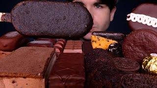 ASMR MUKBANG CHOCOLATE PARTY! (OREO, KINDER, MAGNUM, HOSTESS CAKE) DESSERT EATING SOUNDS