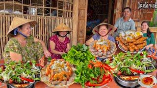 Cá Bống Mú Hấp Nấm Hương, Cuốn Bánh Tráng | Bữa Ăn Gia Đình Quê Nhà Con Gái || Grouper goby