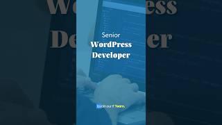 We Are Hiring WordPress Developer #wordpressdeveloper #contentcreator #WordPress