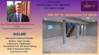 Renovated Detached Rambler 4 Bedroom 2 Bathroom Home for sale Walk to Deanwood Metro