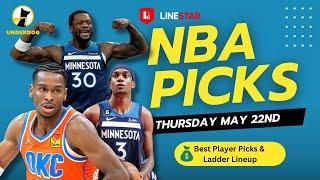 BEST NBA PLAYER PICKS TODAY | Underdog NBA Playoffs Player Pick'Em Entry for Thursday May 22nd