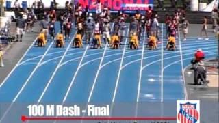 Amir Rasul, Jr.  wins the 100m at 2009 Jr. Olympics