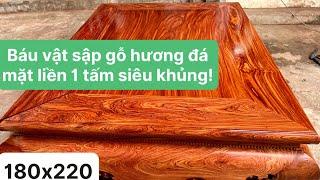 Đồ Gỗ Anh Dũng giới thiệu Bộ sập gỗ hương đá mặt Liền 1 Tấm 180x220 siêu khủng !