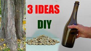 3 Best DIY  ideas with Bottle, Bark, Dried Flowers and Seeds