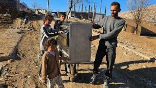 Mustafa bought a beautiful stove for the kitchen, her children were very happy.