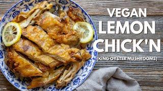 Crispy and juicy vegan lemon 'chicken' - made from mushrooms