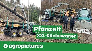 Starkholz rücken mit dem Pfanzelt LogLINE L16 Rückeanhänger | XXL Rückewagen | Holzfäller Doku