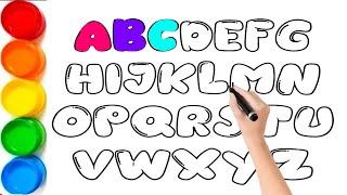 How to draw ABCD, ABCDEFGHIJKLMNOPQRSTUVWXYZ , Easy Draw and Paint Alphabet A to Z @AritriArts