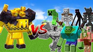 Golden Golem vs All mutant mobs - Minecraft battle