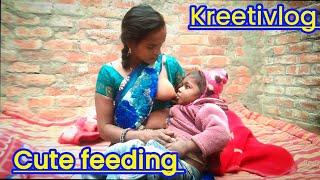 Cute baby feeding vlog 28 janwar #kreetivlog