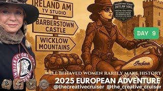 2025- I RIDE MY INDIAN CHIEF TO  A TV STUDIO - BABERSTOWN CASTLE , WICKLOW MOUNTAINS, SALLYS GAP.