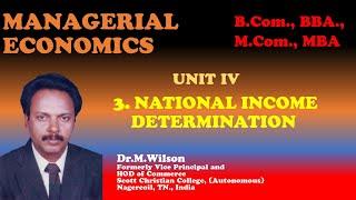 3.NATIONAL INCOME DETERMINATION / MANAGERIAL ECONOMICS - UNIT IV  For B.Com., BBA., M.Com., MBA