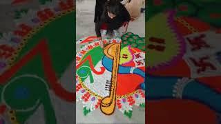 Rangoli In College At Aryavart Institute Lucknow / Rangoli Designs / Rangoli Kaise Banate Hai