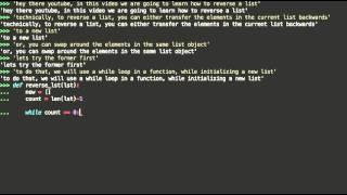 Reversing a List in Python with a while loop