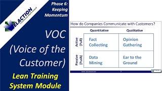 VOICE OF THE CUSTOMER (VOC) - Video #33 of 36. Lean Training System Module (Phase 6)