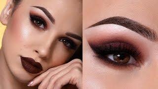 DARK BROWN FALL MAKEUP TUTORIAL | Sultry Smokey Eye & Dark Lips