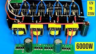 how to make simple inverter 6000W , 4 transformer , sine wave , IRFz 44n ,jlcpcb