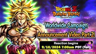  WORLDWIDE PART 2 LR REVEALS!! Broly Campaign Announcement Reaction LIVE | DBZ Dokkan Battle