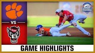 Clemson vs. NC State Game Highlights | 2025 ACC Baseball Championship (Quarterfinals)