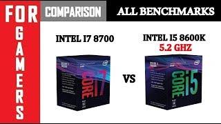 Intel I7 8700 VS (5.2GHZ) I5 8600K | GTX 1080 | Comparison |