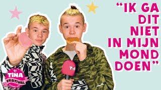 MARCUS & MARTINUS PROEVEN NEDERLANDSE SNACKS | TRY DUTCH SNACKS | TINA FESTIVAL 2018 | TinaTV