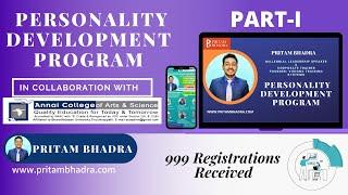 HOW TO DEVELOP YOUR PERSONALITY?| PART- I | TRAINING By PRITAM BHADRA |MOTIVATOR & CORPORATE TRAINER