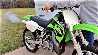 Kawasaki KX500 2 Stroke First Start in 10 Years!