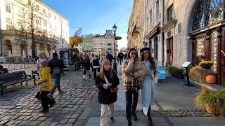 Львів 2024: порожні ресторани і кафе у центрі Львова Lviv walking tour