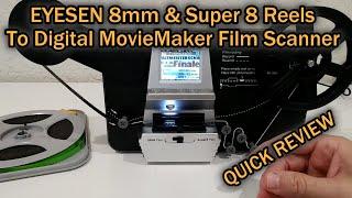 Eyesen 8mm & Super 8 Reels to Digital MovieMaker Film Scanner Converter M-127B Full Review Tutorial