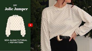 DIY Jolie Oversized Jumper Tutorial for PDF Sewing Pattern Sew-along Video- tintofmintPATTERNS