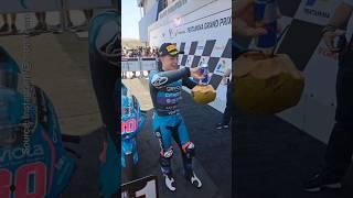 David Alonso's Unique Way to Celebrate His 9th Victory | #coconut #davidalonso #asparteam #moto3