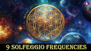 All 9 Solfeggio Healing Frequencies | Full Body Aura Cleanse , 9 Miracle Tones | Divine Healing Tone