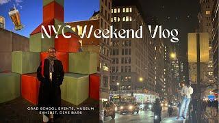 NYC Weekend Vlog | NYU grad school event, museum exhibit, dive bar