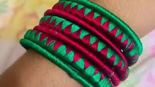 How to convert old bangle into new|old bangles reuse|silk thread bangles