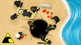 Haunted Mansion VS Tsunami - Dam Breach Experiment - Sinkhole Destroys Lego Funeral